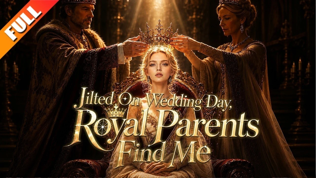 NetShort's official artwork shows Aria seated below a crown while a king and queen stand beside her, with the title Jilted On Wedding Day, Royal Parents Find Me.