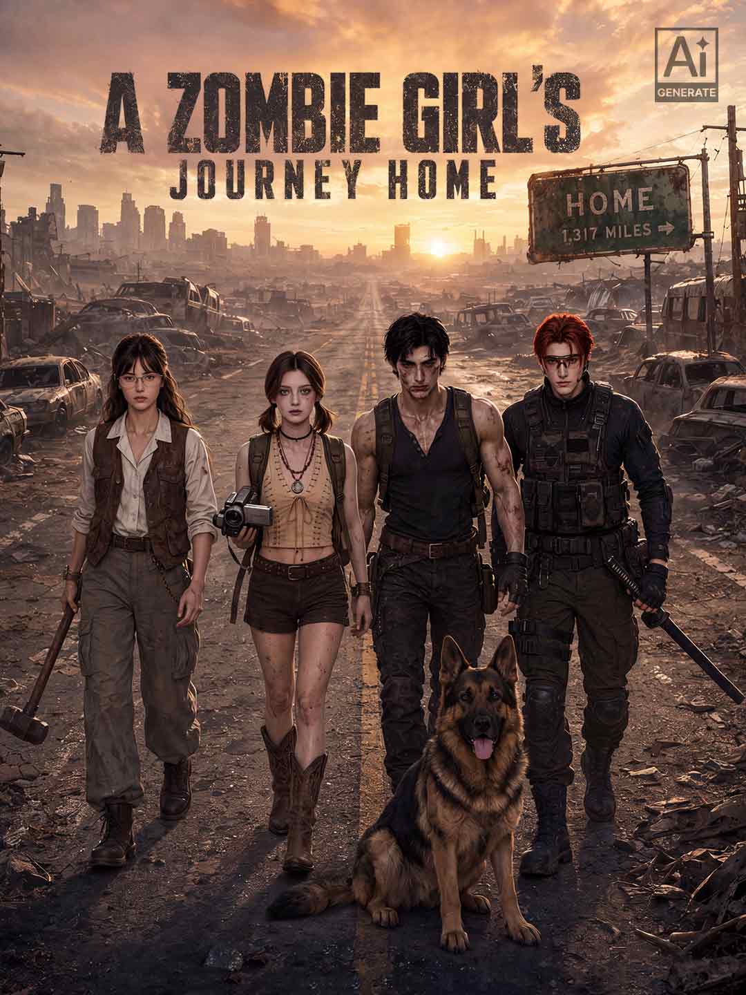 ReelShort's official portrait artwork for A Zombie Girl's Journey Home.
